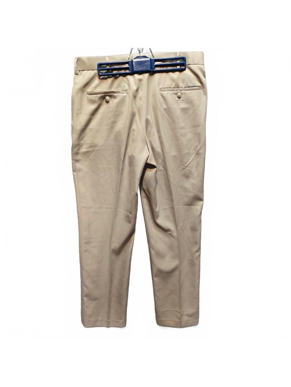 Perry Ellis Men's Beige Flat Front Performance Dress Pants Size 32x30 - VeryGood